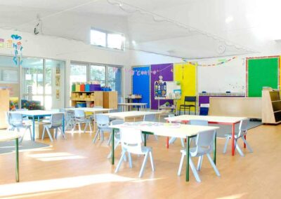 Prep classroom for pre-school children with central service facility